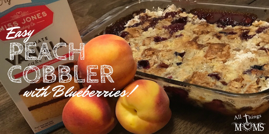 Easy Peach Cobbler with Blueberries